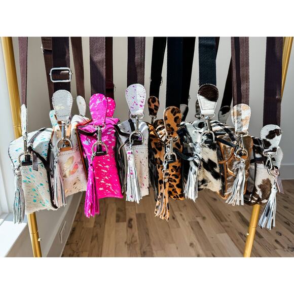 Priscilla Clear Cowhide Crossbody Purse Bag Concert Festival Stadium Pink Silver - Picture 7 of 8